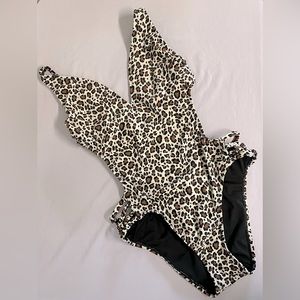 Leopard Print One Piece Swim Suit